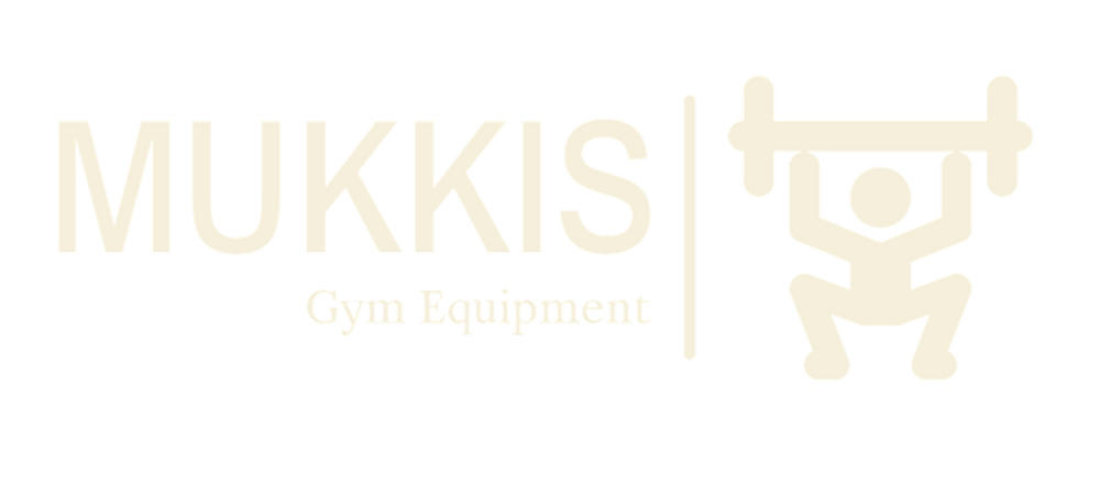 Original MUKKIS Gym Equipment Brustlogo in Creme mit Gewichtheber