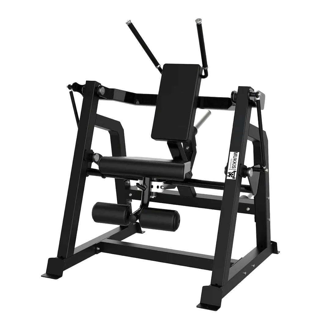 Schwarze RawBuild Abdominal Oblique Crunch Bauchmaschine mit Sitz, Polstern, Griffen und Beinrollen